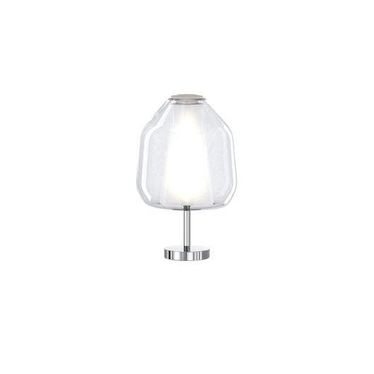 Lampada Contemporanea Double Skin Beta Metallo Cromo Vetro Trasp. 1 Luce E27