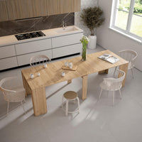 Consolle allungabile, 262x90x77cm, Per 12 persone, Tavolo da pranzo, colore Rovere RF2645