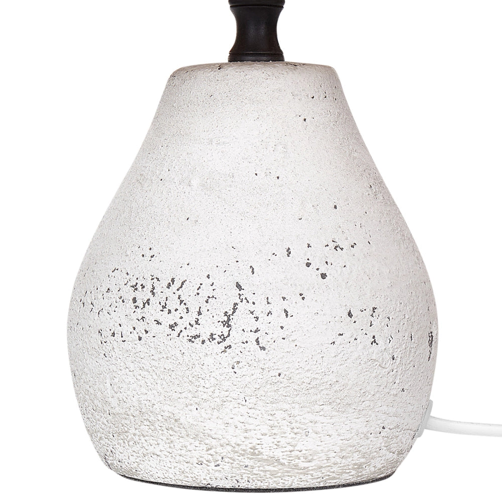 Set di 2 lampade da tavolo in ceramica con paralumi a cono in carta, effetto anticato Bianco e naturale camera da letto soggiorno