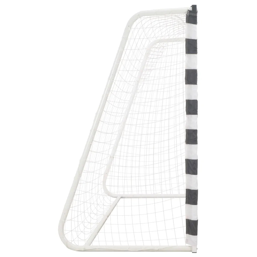 Porta da Calcio 300x160x90 cm in Metallo Bianco e Nero 91953