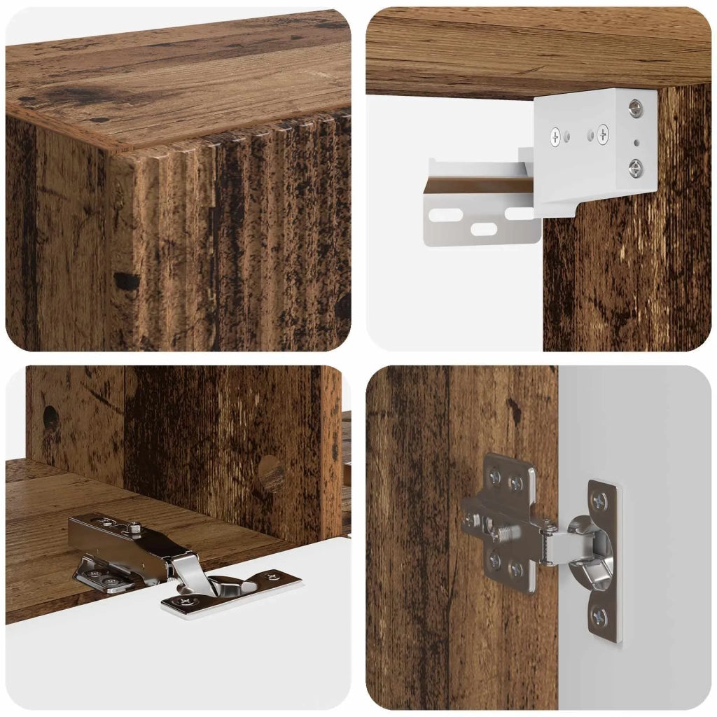 Set di Mobiletto da TV a Parete 6 pz-Credenza per TV sospesa Legno vecchio 468818