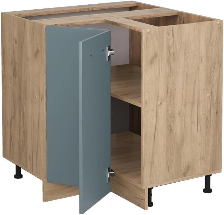Mobile ad angolo cucina R-Line, Grigio-blu, 75.6 cm senza piano di lavoro, per la libera combinazione all'interno di sistemi cucina modulari