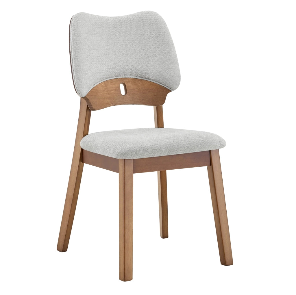 Set di 2 sedie da pranzo 95.5x36.0x54.0 cm con schienale a farfalla in legno di caucciù grigio
