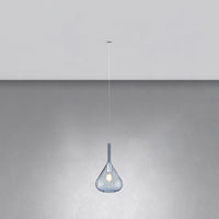 Sospensione Incasso Contemporanea Kona Metallo Cromo Vetro Blu 1 Luce E27