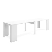 Consolle allungabile, 302x90x77cm, Per 14 persone, Tavolo da pranzo, Bianco RF2628