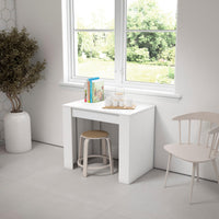 Consolle allungabile, 302x90x77cm, Per 14 persone, Tavolo da pranzo, Bianco RF2628