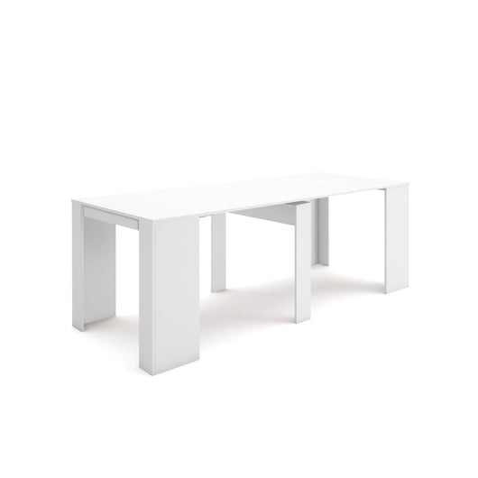 Consolle allungabile, 222x90x77cm, Per 10 persone, Tavolo da pranzo, Bianco RF2629