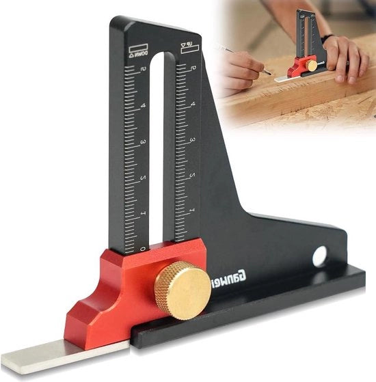 Altezza-metro e profondità-metro strumento di lavorazione metallo con lega di alluminio misurazione metrica macchina per segare profondità tavolo sega linea di misurazione di profondità - ideale per la lavorazione del legno in casa.