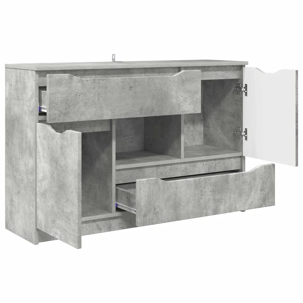 Credenza-Buffet-Armadio da cucina Grigio cemento 100 x 30 x 65,6 Legno multistrato