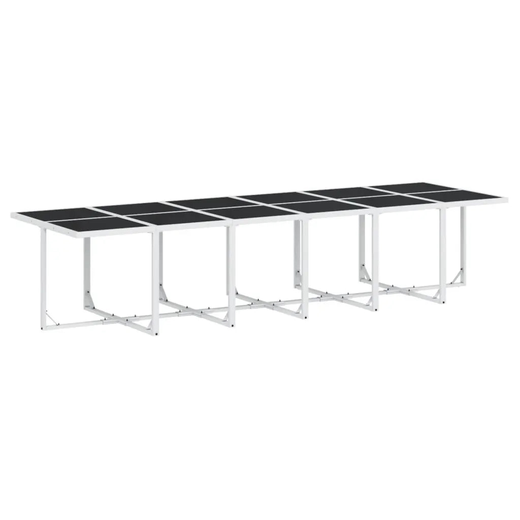 vidaXL Set da Pranzo da Giardino 13 pz con Cuscini Bianco in Textilene