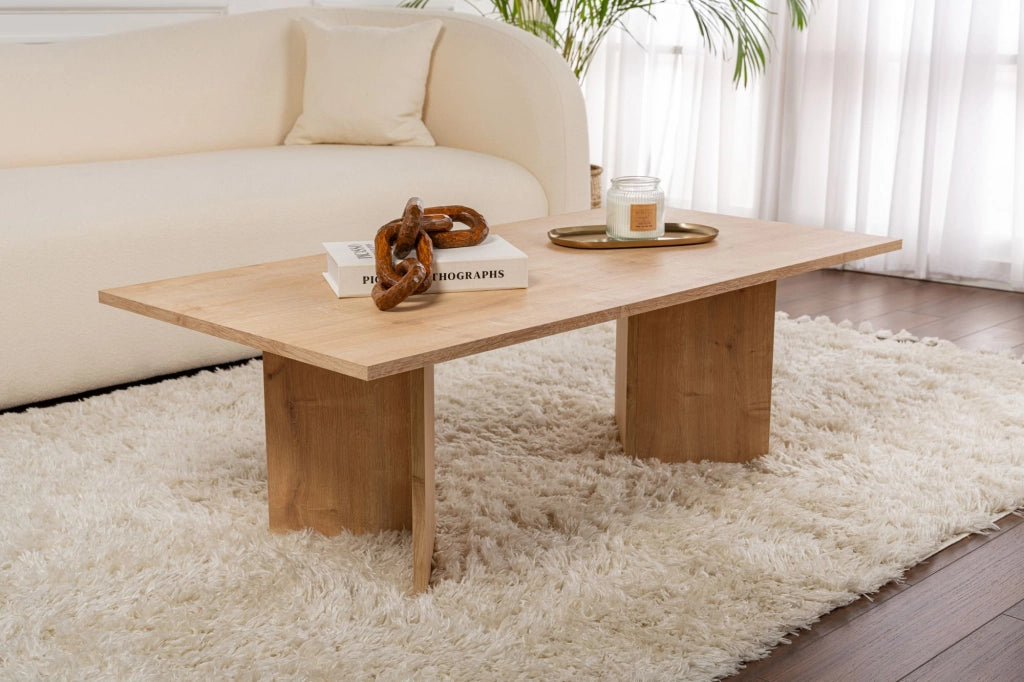 Tavolino da caffè in legno "Sabin" - 60 x 119 x 40 cm - Rovere Zaffiro