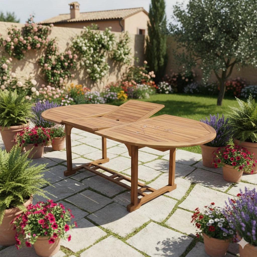 Tavolo in Legno di Acacia – Allungabile 150/200 x 90 x H75 cm