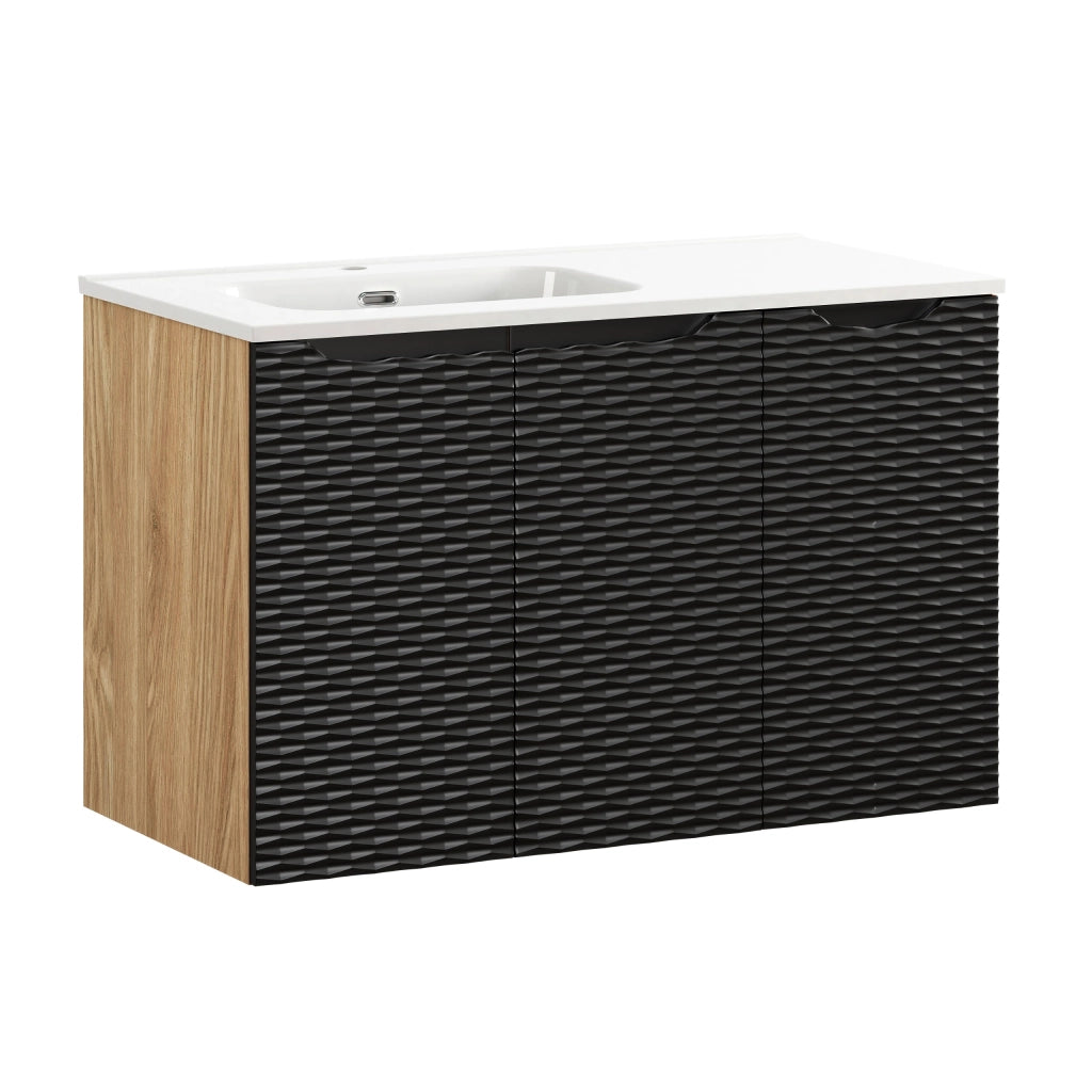 Set mobili bagno 90 cm con lavabo per mobile GO 2 Ocean Black 90 x 1401 x 46 cm