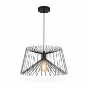Lampadario a Sospensione Industriale Nero Metallo Attacco E27 Lampadina Non Inclusa Design Gabbia Moderno per Cucina Sala da Pranzo Soggiorno