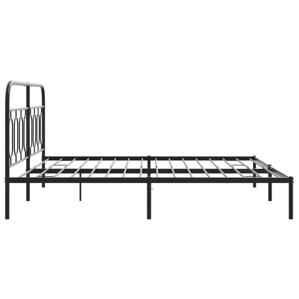 Letto matrimoniale | Letto per adulti | Giroletto con Testiera in Metallo Nero 183x213 cm
