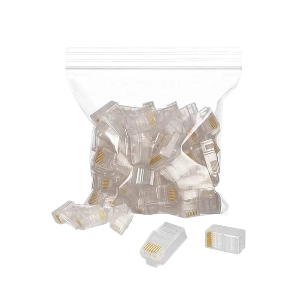Plug rj45 utp cat6 8p8c trasparente – confezione da 100 pezzi