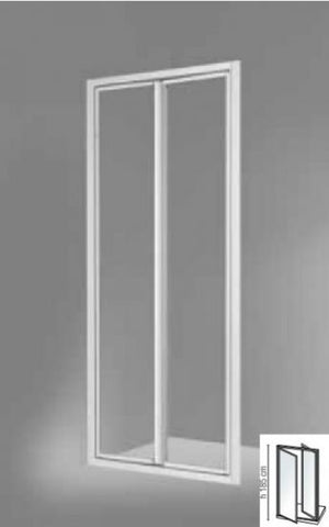 Box Porta Doccia in Acrilico - 1 lato, Apertura Saloon Interno/Esterno - Misura: 90 x h185 (AdattabilitÃ  88-93cm)