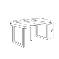 Consolle allungabile, 58 fino 140x90x73cm, Per 6 persone, Gambe in legno, colore Rovere RF2693