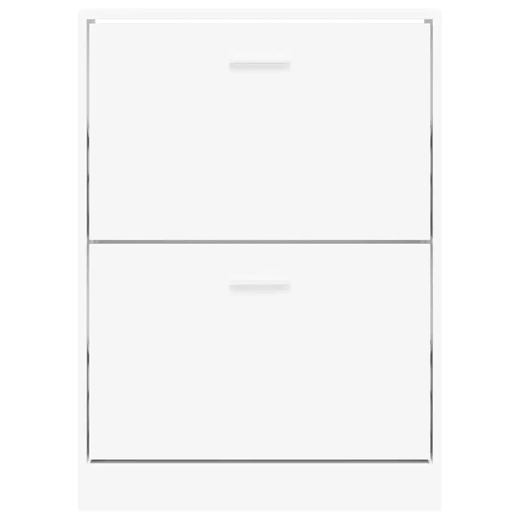 Scarpiera Bianca 59x17x81 cm in Legno Massello di Argilla 342534