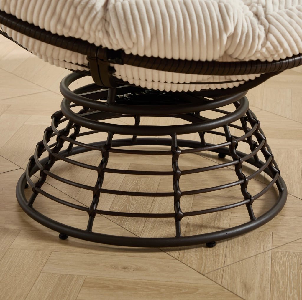 Sedia Papasan girevole 360° in acciaio; bianco