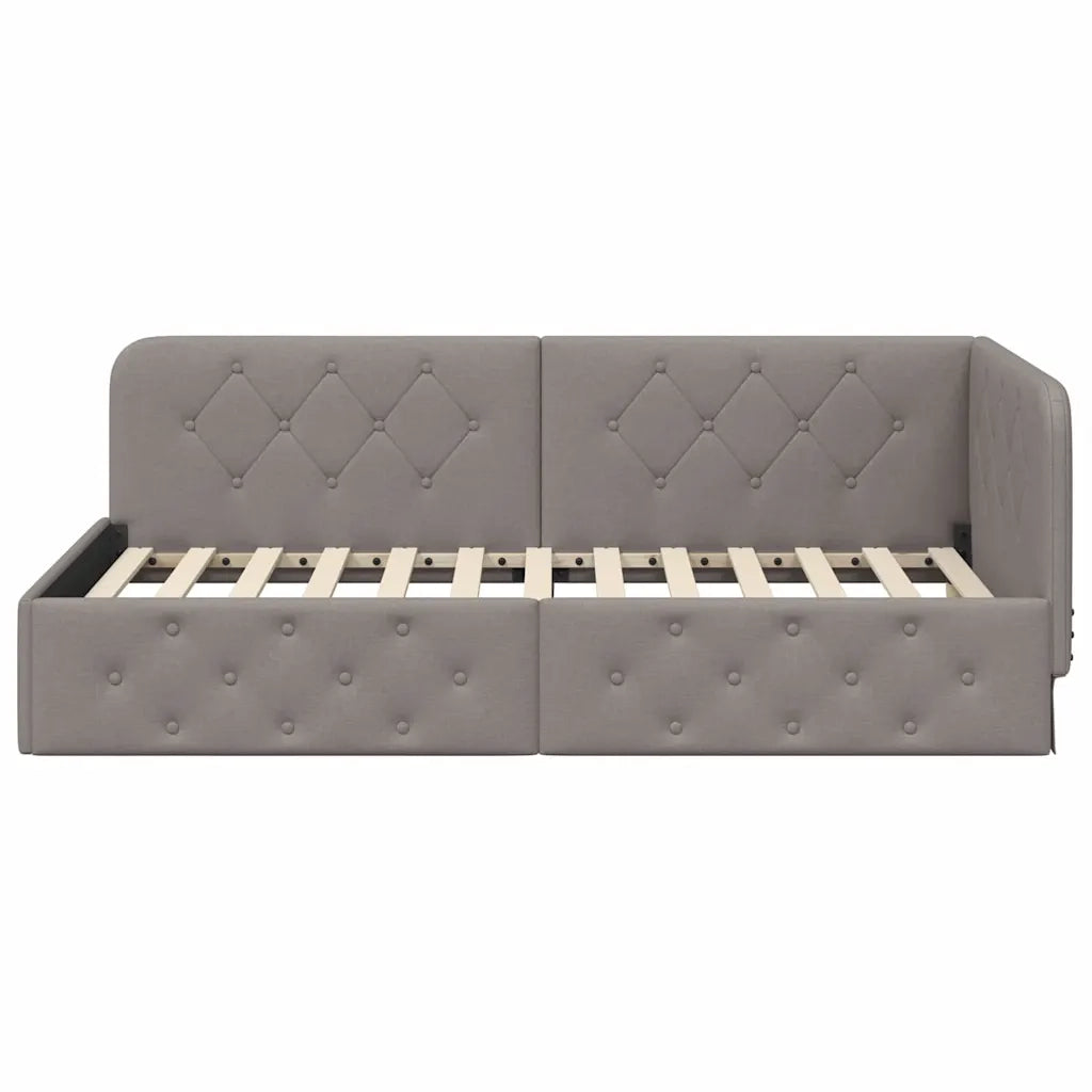 Cornice del letto ad angolo Talpa 90 x 190 cm Tessuto