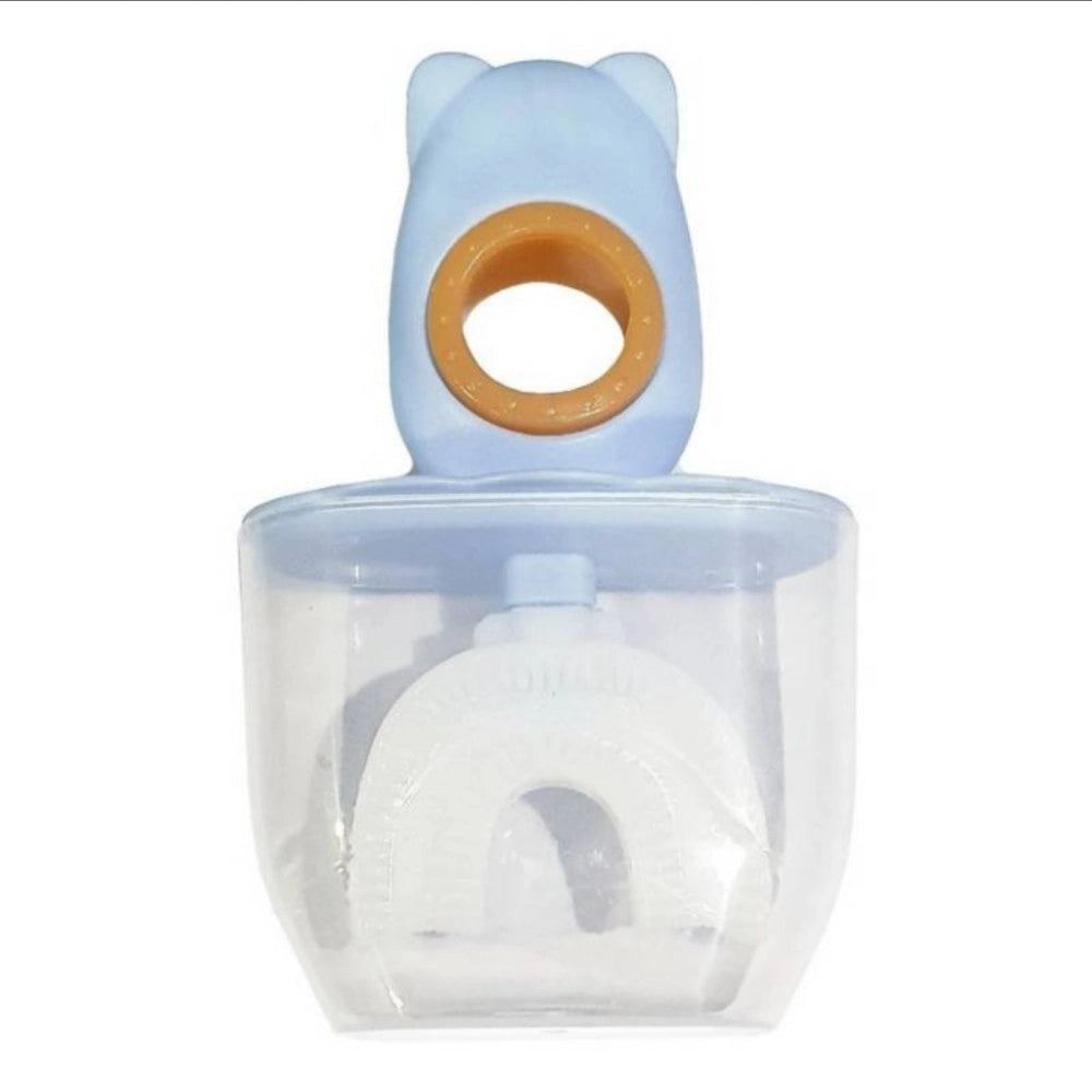 Trade Shop - Set 2 Spazzolino Da Denti Per Bambini 2-6 Anni A Forma Di U Setole In Silicone -