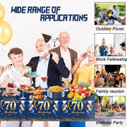 Servizio da Tavola Completo per Festa di Compleanno - Set di Piatti, Tovaglia da Tavola e Fazzoletti di Tolet - Facile da Pulire - Piatti da Portata in Plastica Riciclabili