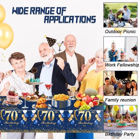 Servizio da Tavola Completo per Festa di Compleanno - Set di Piatti, Tovaglia da Tavola e Fazzoletti di Tolet - Facile da Pulire - Piatti da Portata in Plastica Riciclabili