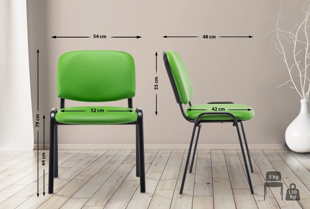 Sedia impilabile Ken similpelle verde