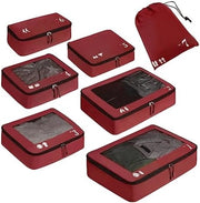 Set di organizzazione per viaggi 7 pezzi - contenitori di stoccaggio spazievatori per abbigliamento e scarpe