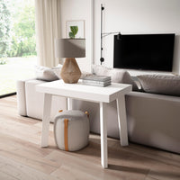 Consolle allungabile, 140x90x73cm, Per 6 persone, Gambe in legno, Bianco RF3125