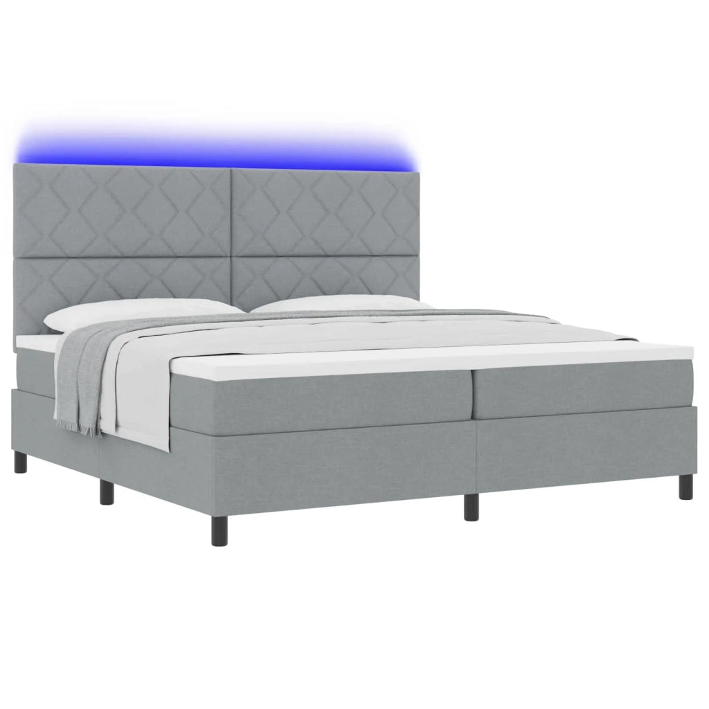 Letto a molle con materasso Grigio chiaro 200 x 200 cm Tessuto 3342970