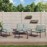 Set Salotto da Giardino 4 pz con Cuscini in Acciaio Antracite 3188016