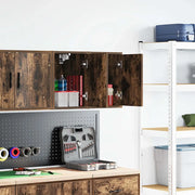 Pensili per Garage 2 pz Rovere Fumo in Legno Multistrato 860616