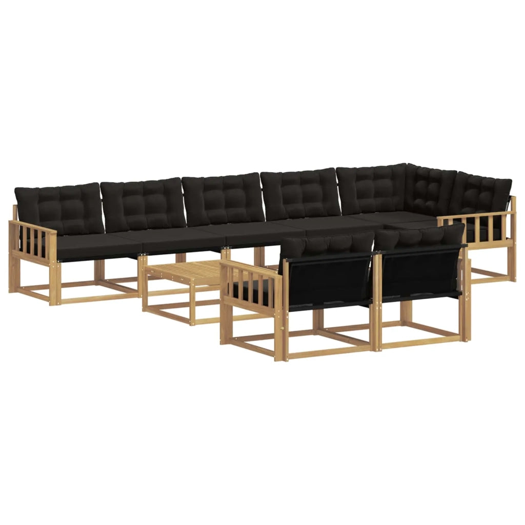 Set di divani da esterno 9 pcs Bianco e Nero 79 x 79 x 37 cm 3388826
