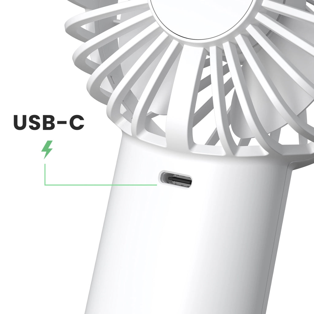 Ventilatore 2in1 4000mAh USB-C torcia Bianco Akashi