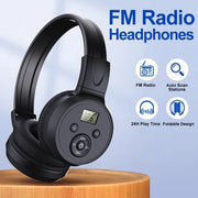 Radio FM Portatile con Cuffie - Alta Sensibilità FM Headset Ricevitore per Conferenze, Ufficio, Escursioni & Allenamento