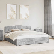 Struttura del letto con testiera Grigio cemento 200 x 200 cm