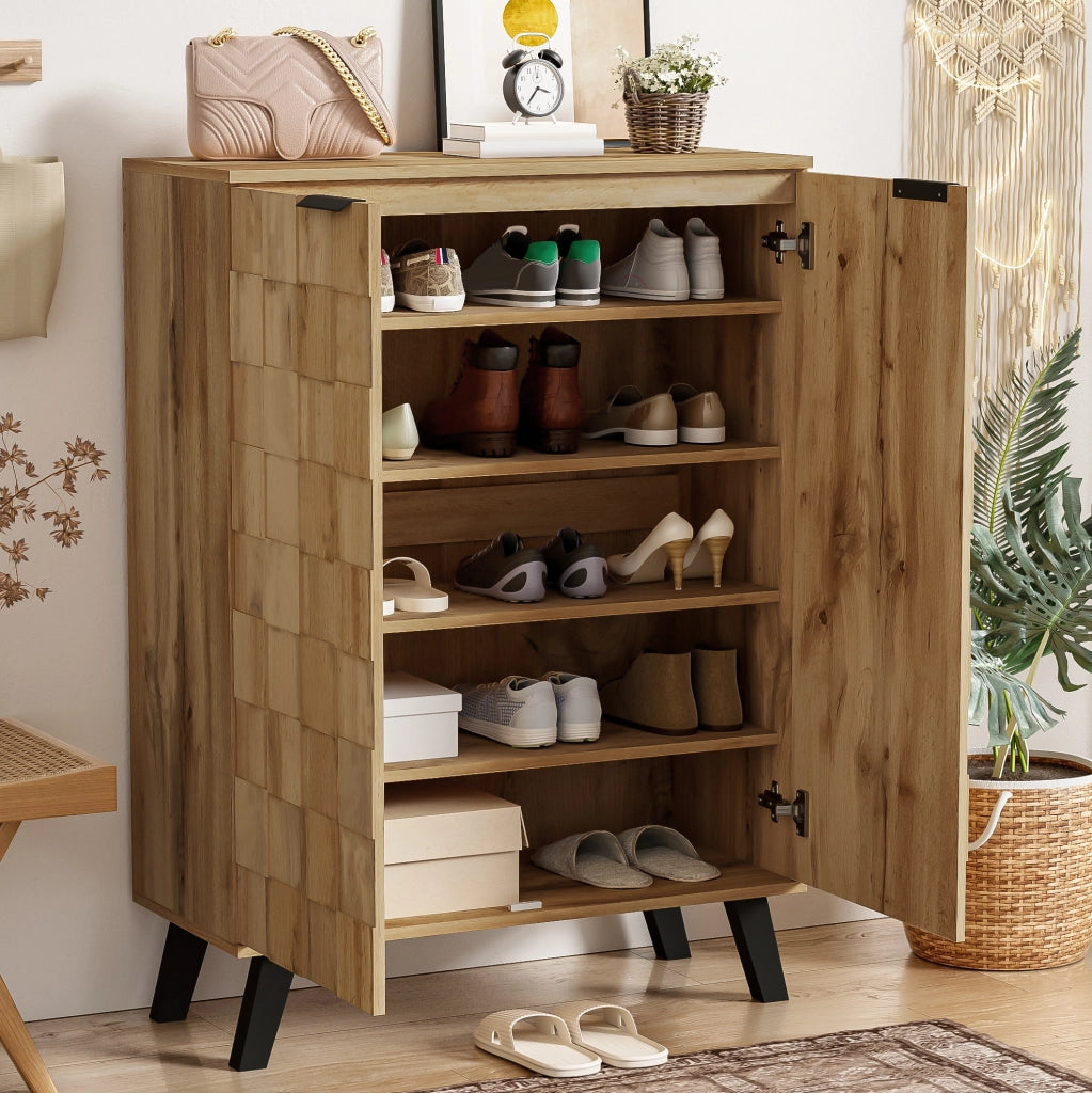 Scarpiera moderna con 4 ripiani regolabili 80;5 x 35 x 109;5 cm in legno