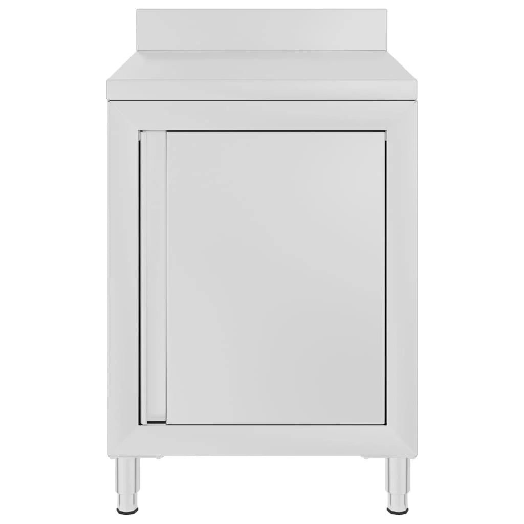 Tavolo da lavoro commerciale con mobiletto 60 x 60 x 96 cm acciaio inox 02_0001903