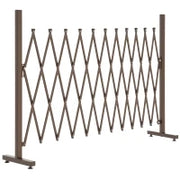 Recinzione per Giardino a Larghezza Regolabile, in Metallo e Alluminio, 300x31x103.5 cm, Marrone Scuro