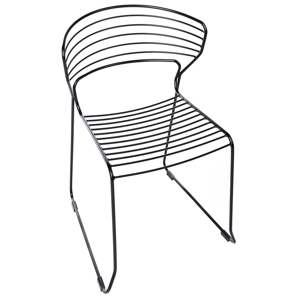 Set di 2 sedie da pranzo imbottite Design moderno Base in metallo nero design moderno