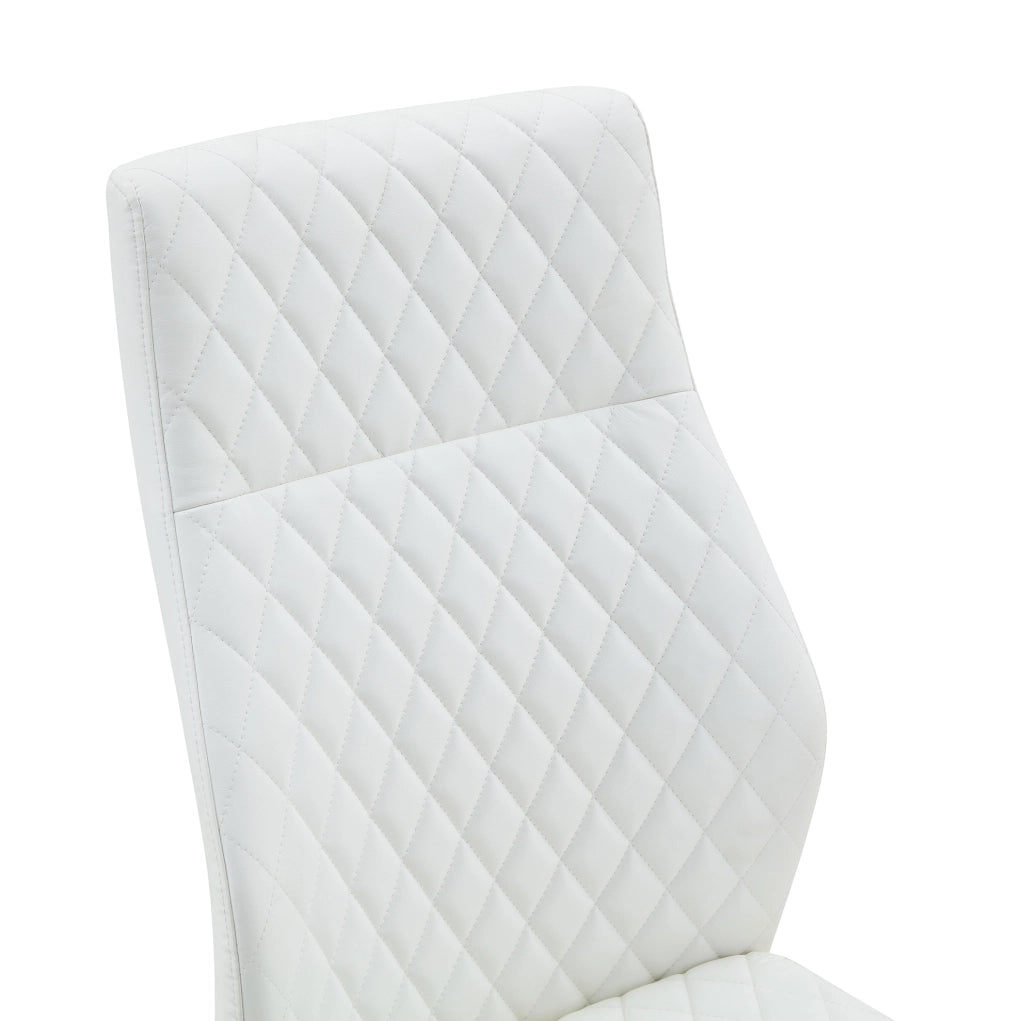 Set tavolo e sedie bianco e oro con piano MDF e rivestimento in PU