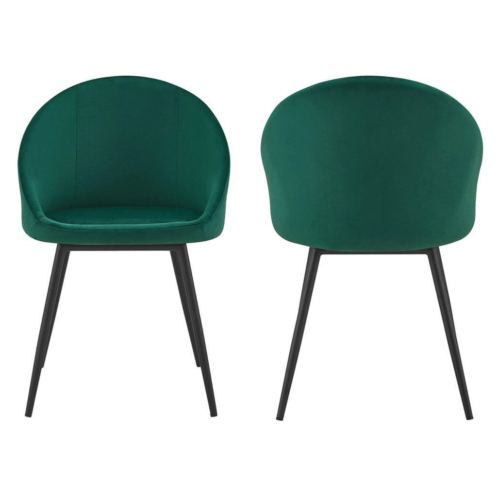 Set di 2 sedie vintage in velluto verde DIANE
