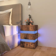 Comodino con LED-Tavolino da notte Rovere Fumo 45x35x67 cm in Legno Multistrato
