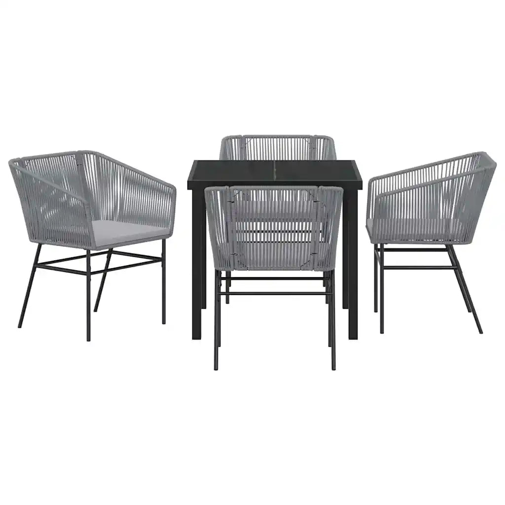 Set da Pranzo per Giardino con cuscino 5 pcs Grigio 3380933