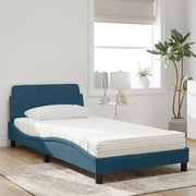 Letto con Materasso Dover Blu 100x200 cm in Velluto 3208355