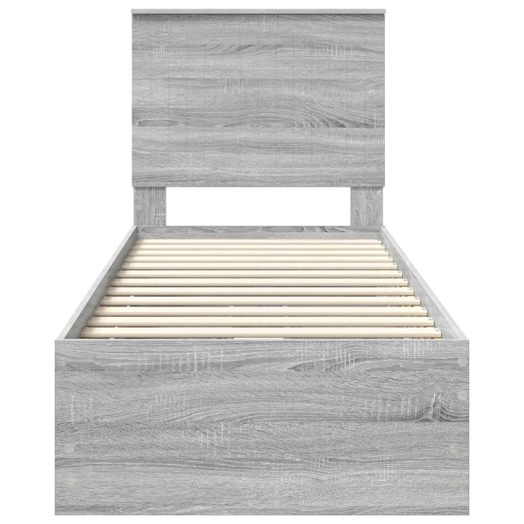 Struttura del letto con cassetto Grigio Sonoma 75 x 190 cm