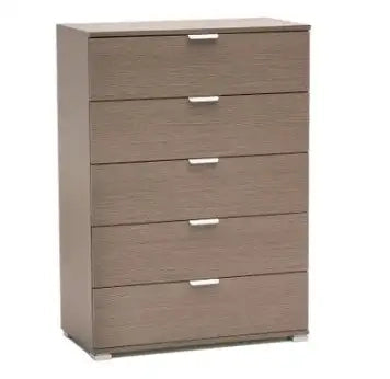 Cassettiera 5 cassetti rovere grigio già montato L75 H103 P38