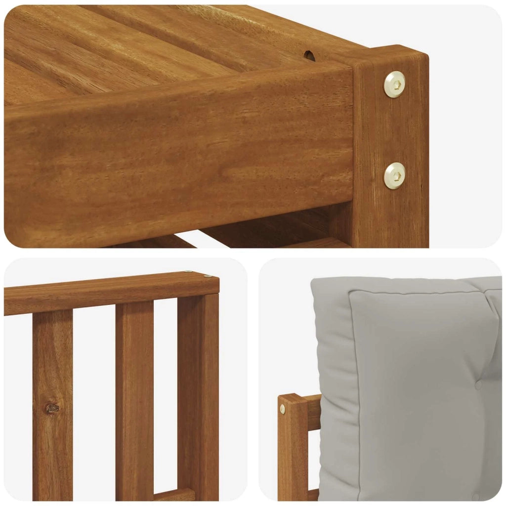 Set di divani da esterno 5 pcs Grigio Naturale e Chiaro